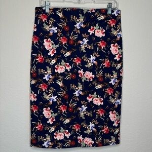 NWT Philosophy Republic Clothing Blue Floral Midi Pencil‎ Skirt- Sz 6